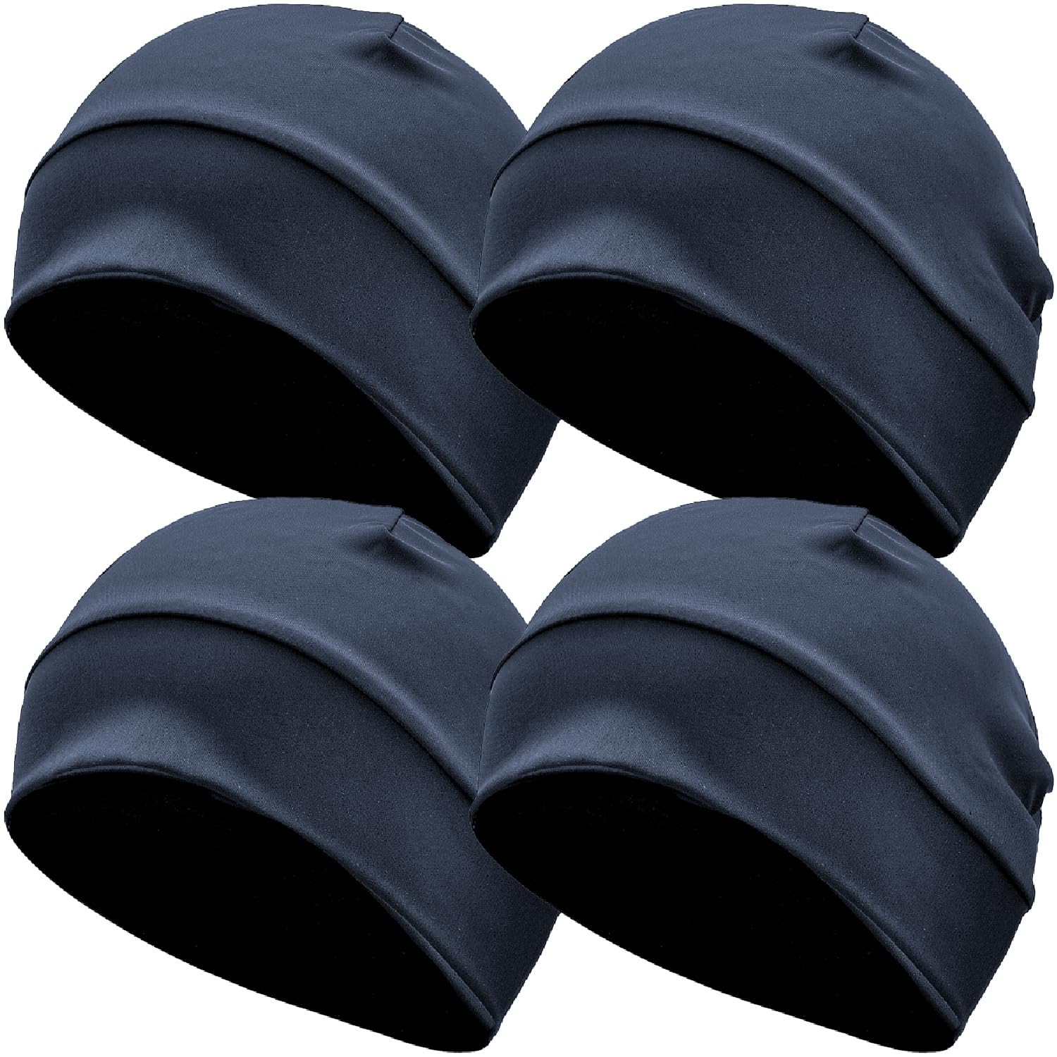Headshion Cooling Skull Cap Helmet Liner,4-Pack Ultra-Thin Silky Sleep Cap Lightweight Beanie for Summer Cycling Running