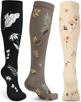 ACTINPUT Compression Socks for Women&Men 15-20mmHg Medical Knee High Support for Seniors,Pregnancy,Flight,Nurse&Circulation