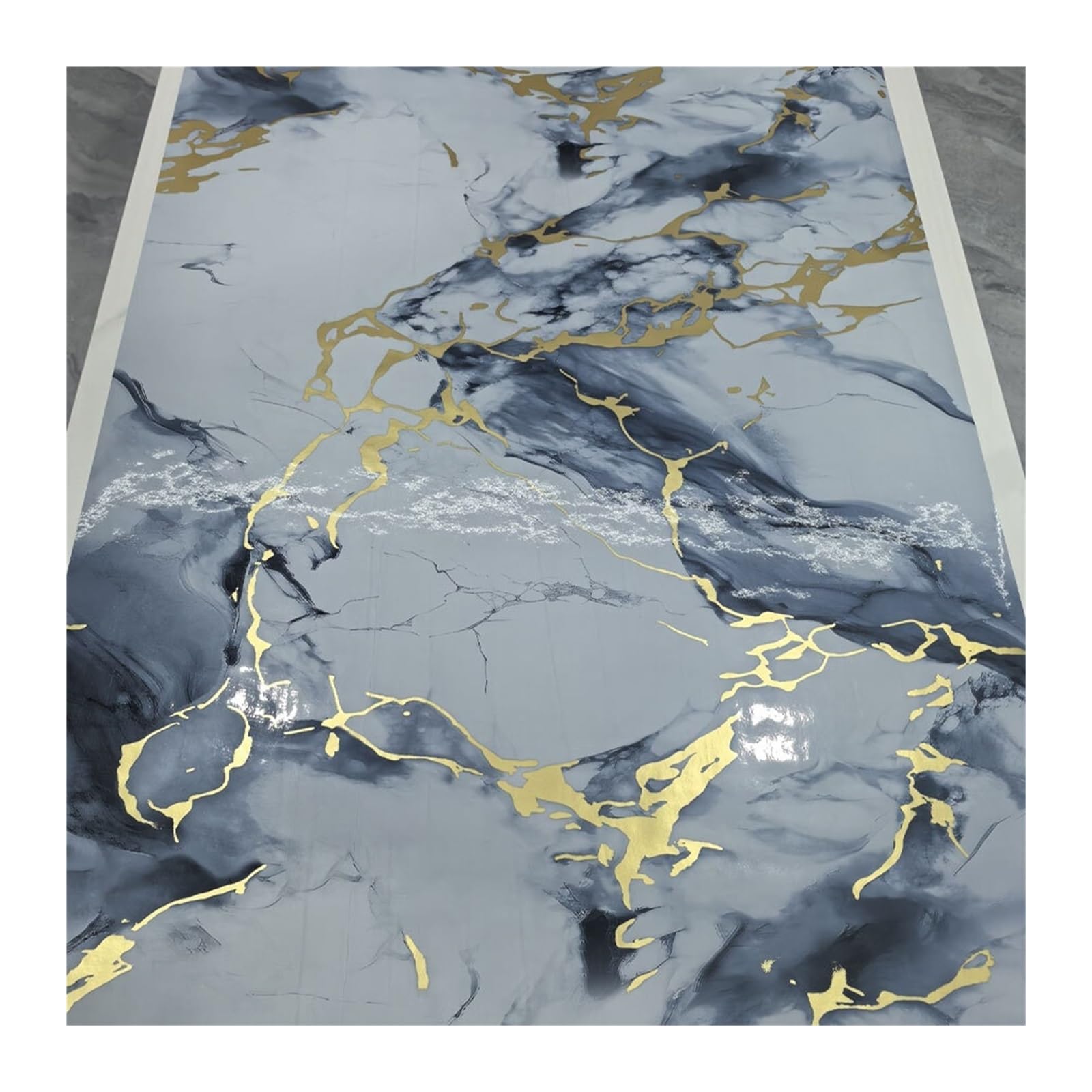 Foelanne Blue Back Self Adhesive Wallpaper, Vinyl Marble Contact Paper Self-Adhesive Removable Multiple Sizes(40Cmx200cm)