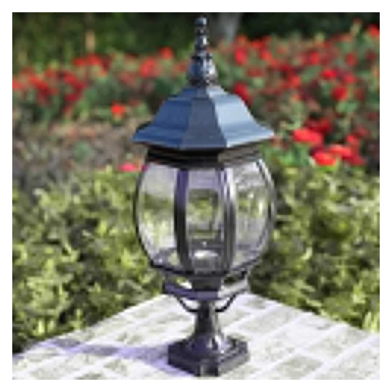 Lampada da cortile Lampada da palo nera Lampada da colonna classica, impermeabile IP54 Lanterna da esterno a colonna Palo in alluminio pressofuso antiruggine = Lampada da giardino Paesaggio Street