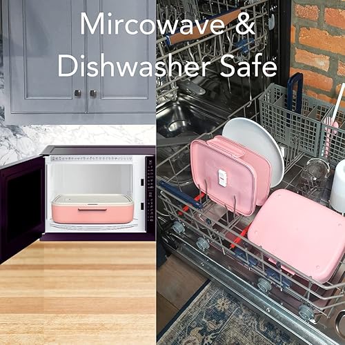 Miniatura 3 de Fenrici Lonchera Bento para niños y adolescentes, fabricada con pajita de trigo, 5 compartimentos a prueba de fugas, caja Bento sin BPA, apta para