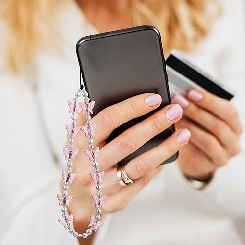 Miniatura 3 de jojofuny Abalorio para teléfono, 4 unidades, correa para teléfono celular, correa de muñeca para teléfono celular, correa de muñeca para teléfono