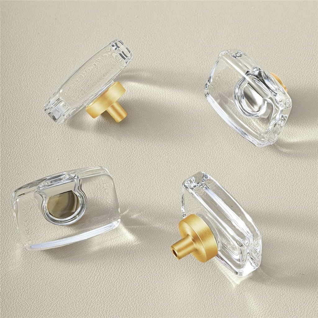 Crystal Handle Gold Zinc Alloy Base Nightstand Table Closet Cabinet Drawer Door