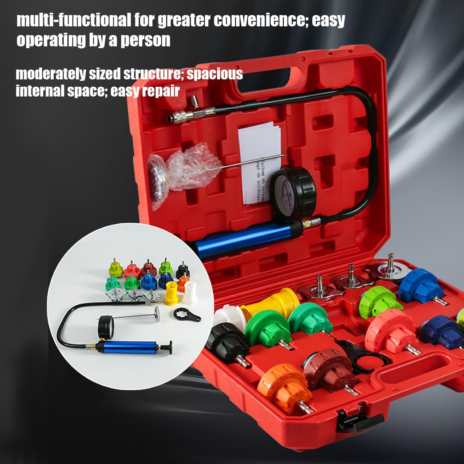 Kit testeur pression liquide refroidissement Outils automobiles de recharge | Testeur de Fuite Pression Liquide de Refroidissement Automobile Pour Camion, Camping-car, SUV, Entretien, Dé