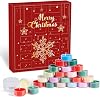 Scented Tea Candle Advent Calendar 2025 Adults Women, 24 Days Christmas Countdown Calendar with Candle Holder Xmas Suprise Gifts for Mom Wife
