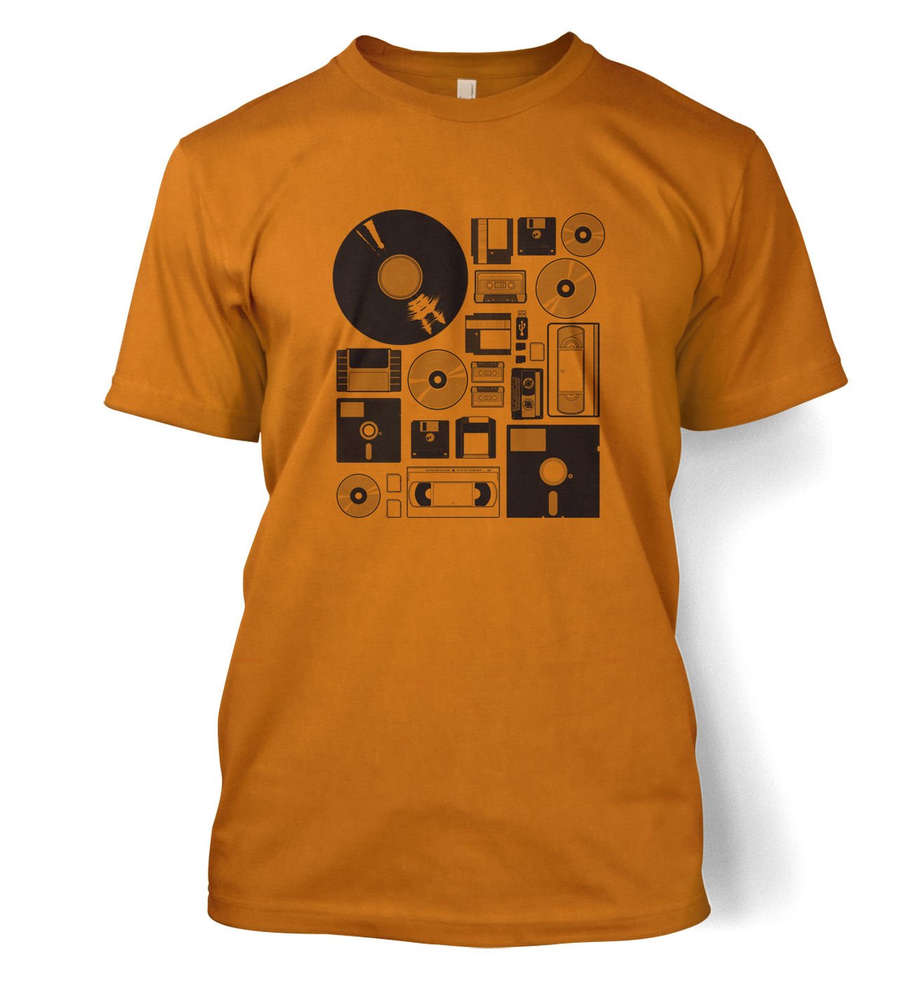 T-shirt Techy All The Data Jaune Large en Coton Doux et Respirant
