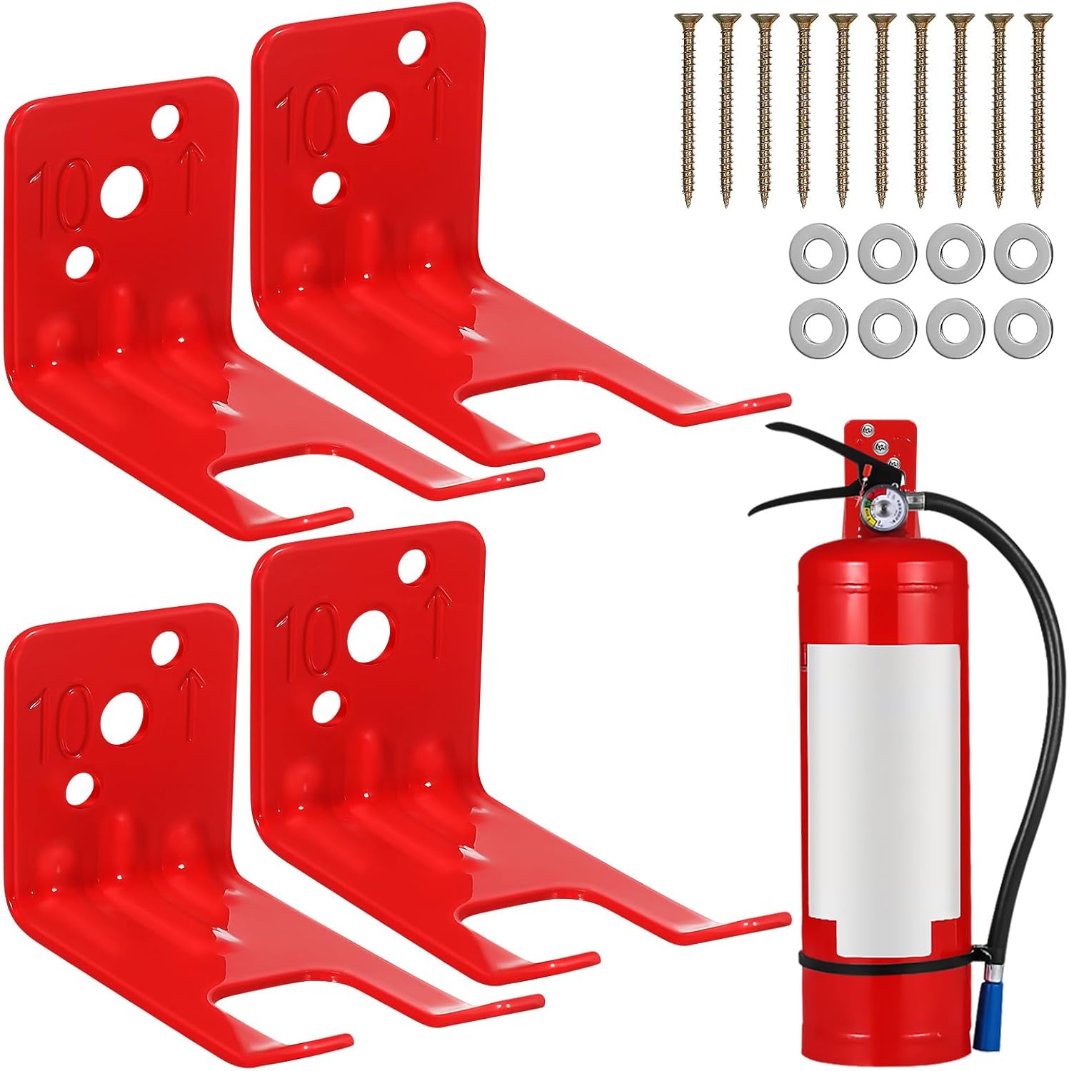 Generic Fire Extinguisher Mount:Universal Fire Extinguisher Bracket Wall Mount Bracket for Small Dry Chemical and Water Extinguishers,4 Pack