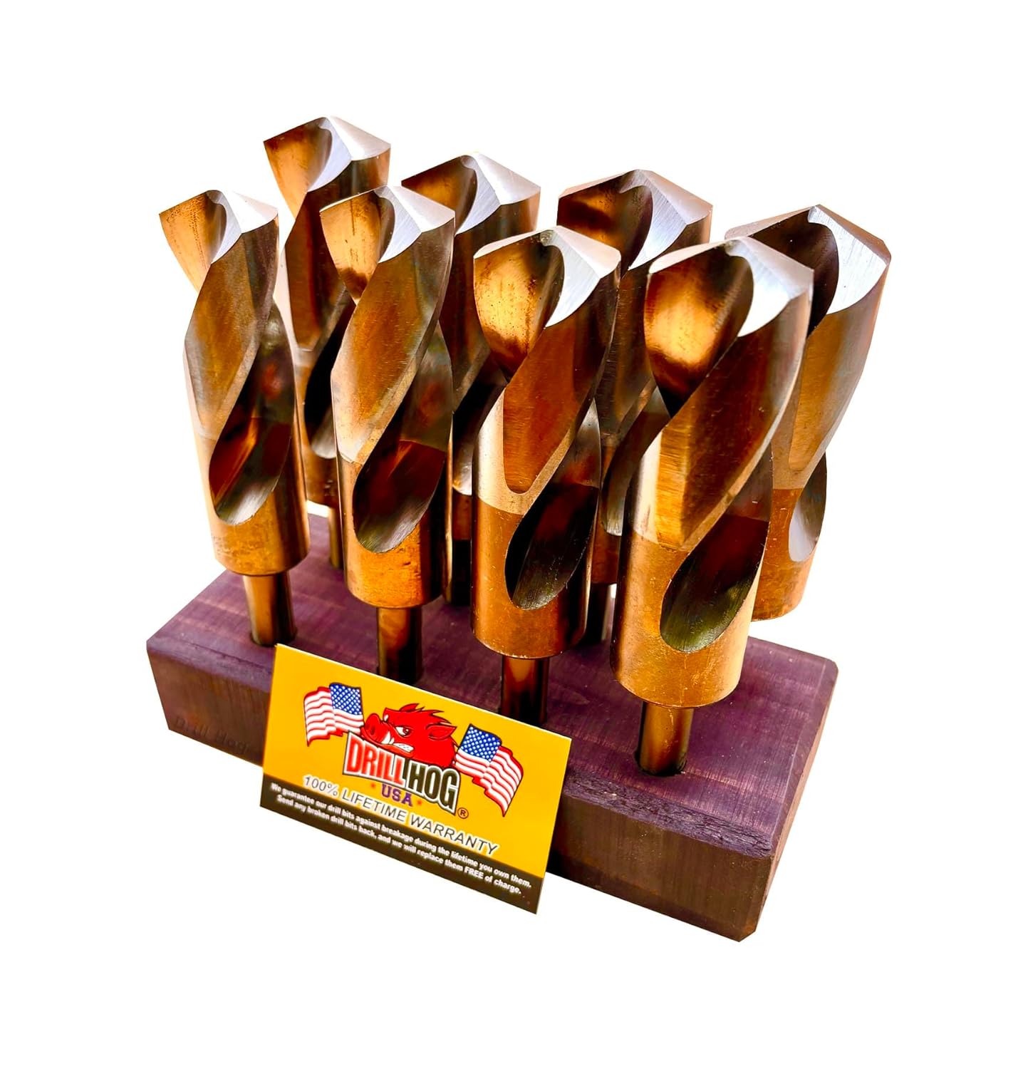 Drill Hog 8 Pc Jumbo Cobalt M42 Silver & Deming Drill Bit Set