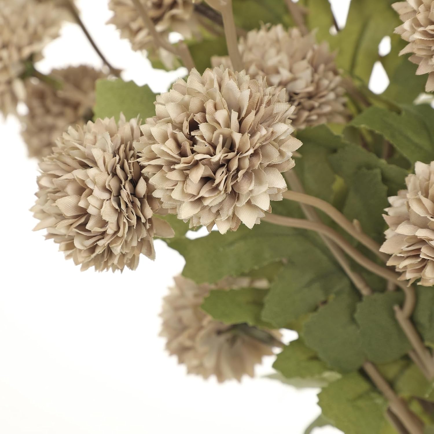 Briful 12pcs Artificial Kiku Mums Flowers – Realistic Silk Pom Pom Faux Chrysanthemums for Home Décor, Wedding Centerpieces, Vase Arrangement, Fall & Spring DIY Decorations, Brown - Image 3