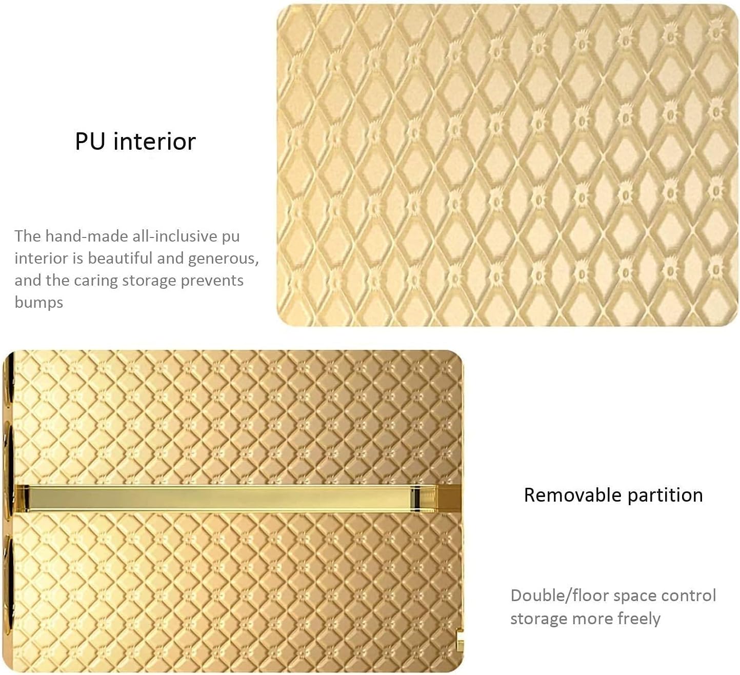 Security Fingerprint Digital Small 40CM All Steel Intelligent Cabinet Office Home Anti-Theft Lock Cash Box (Gold) Safe