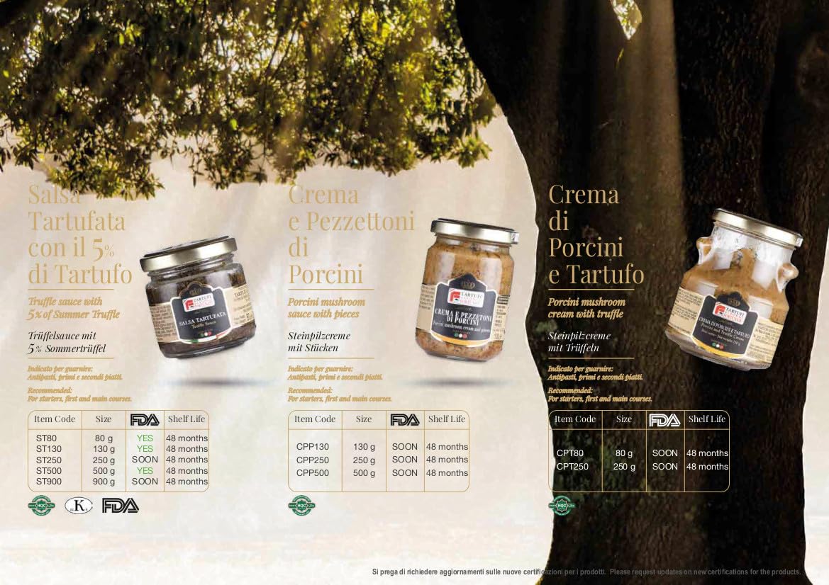 Crema de porcini trufadas con trufa de verano y trufa blanca tarro de 80 gramos