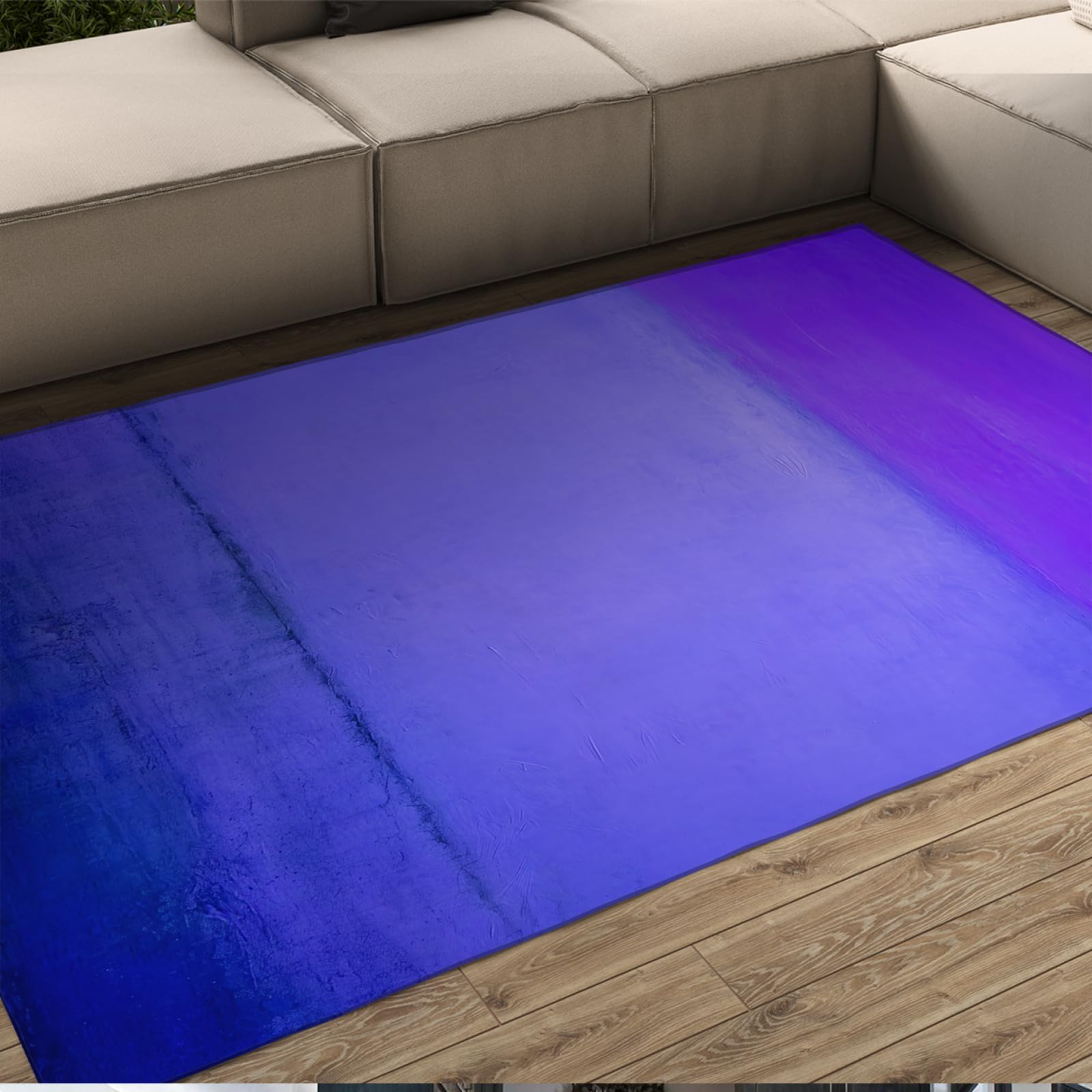 Tapis de sol lavable bleu-violet résistant pour cuisine et salle de bain