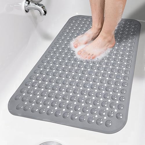 Miniatura 45 de Alfombra de Ducha Cuadrada Transparente Alfombra de Bañera Antideslizante de 21 x 21 pulgadas, Alfombra de Baño Cuadrada para Interior de Ducha