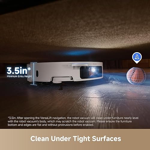 Miniatura 3 de DREAME Robot aspirador y trapeador X50 Ultra White con vacío automático y trapeador autolimpiante, succión de 20,000 Pa, evitar obstáculos y