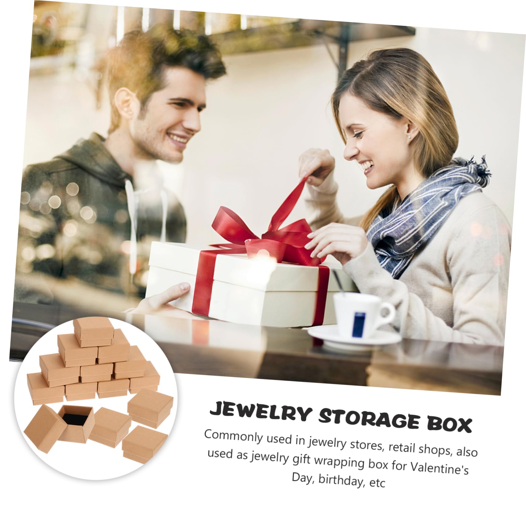 Scatole per Gioielli per Conservare o Regalare Orecchini e Braccialetti 50 Pezzi in Cartone Marrone Raffinata e Sobria Confezione per Compleanni o San Valentino