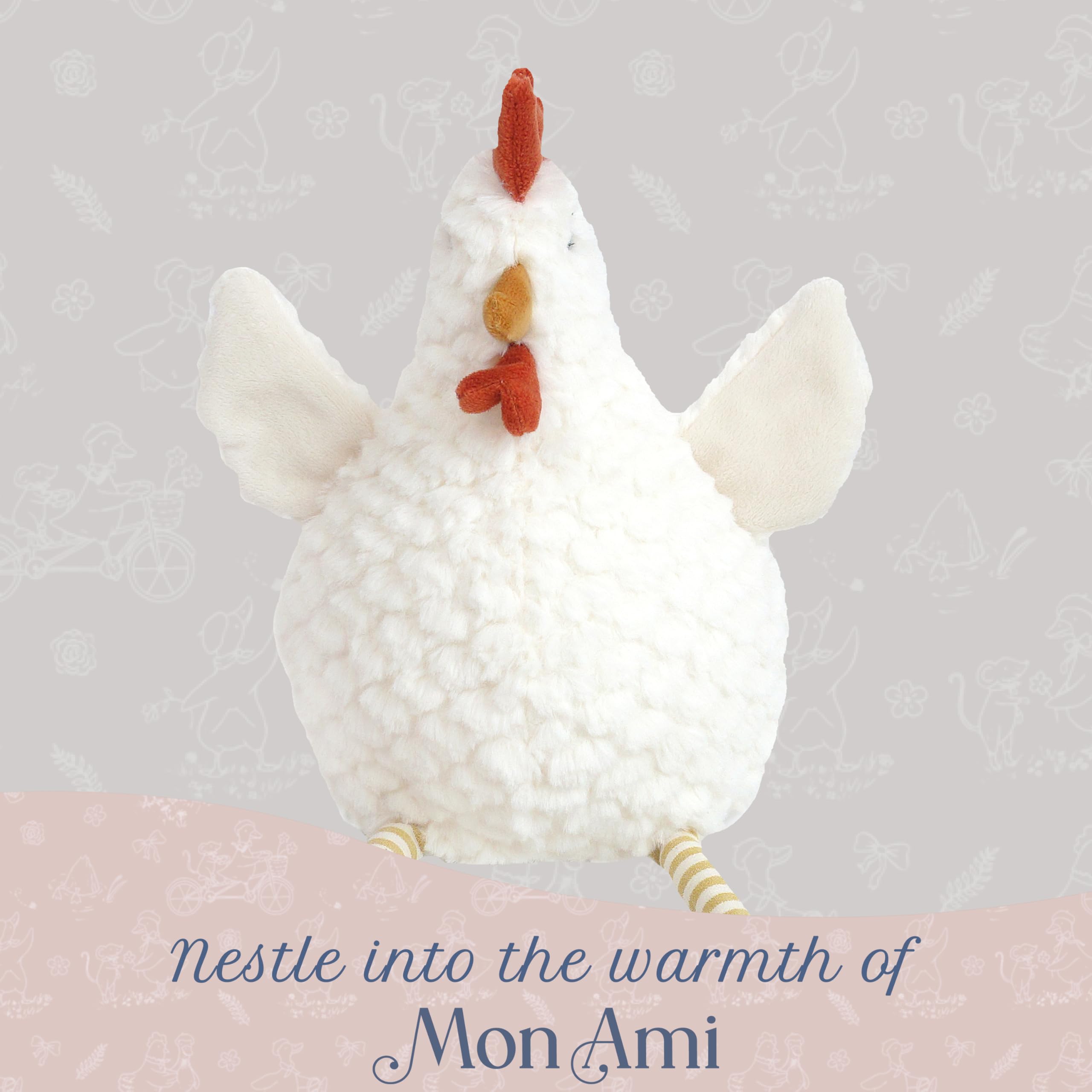 Amazon.com: MON AMI Dixy The Chicken Plush Stuffed Toy – 13-Inch