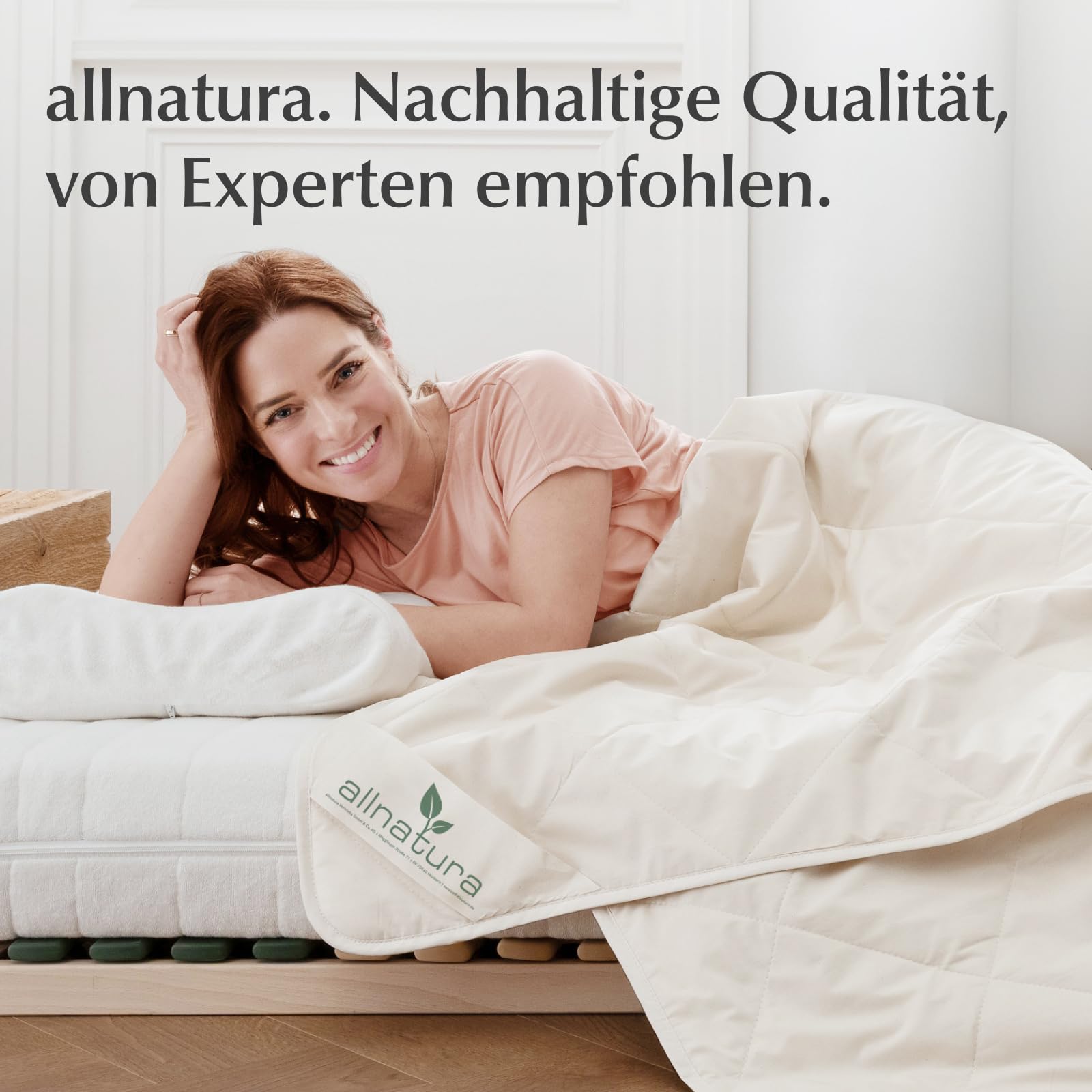 allnatura Naturlatex-Matratze - 90x200 cm, Medium (H3), Höhe: 14 cm - 5-Zonen-Stützsystem mit integrierter Schulterabsenkung - In Deutschland hergestellt mit 100% Naturkautschuk