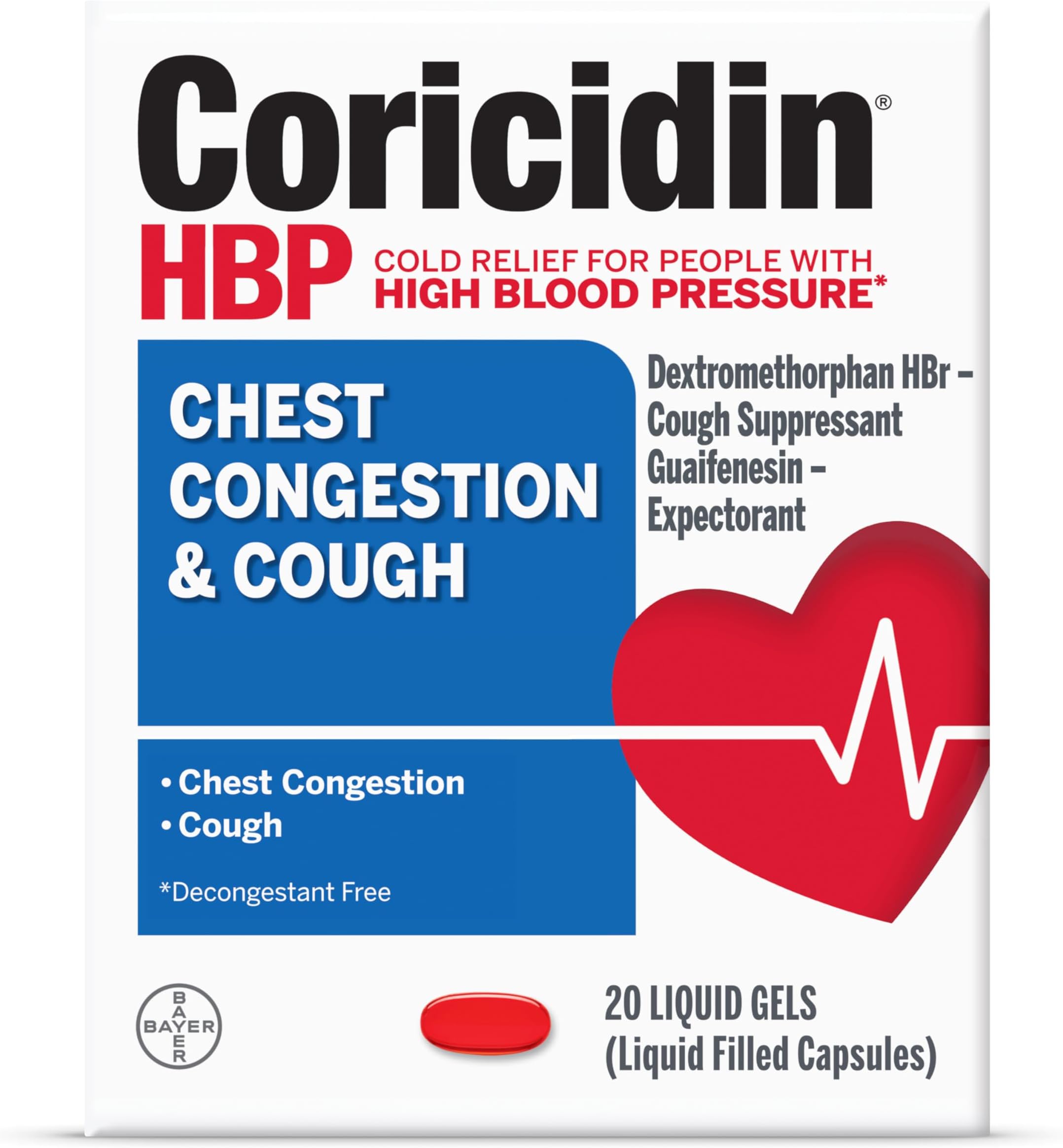 Chest Congestion & Cough Liquid Soft Gels, 20 ct