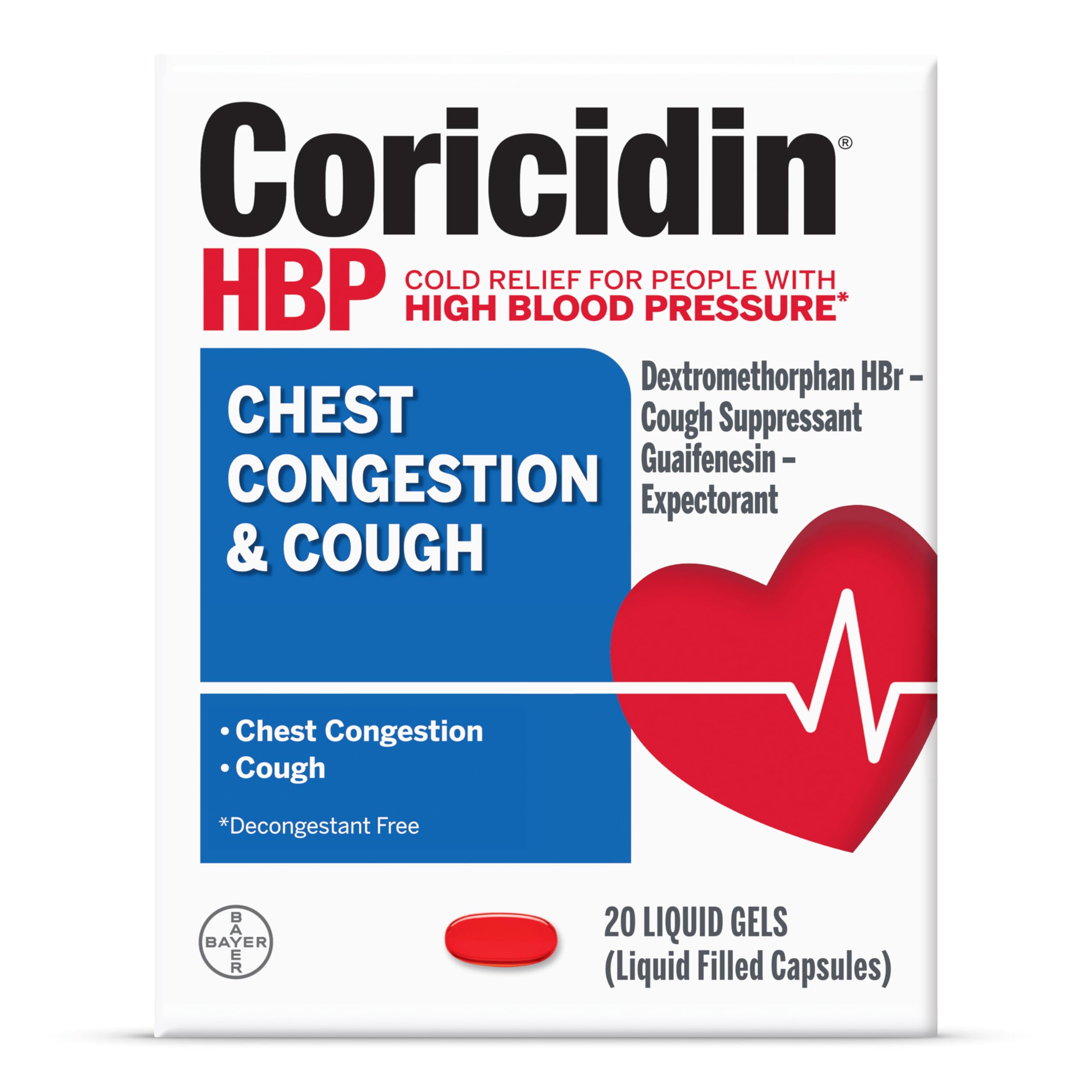 Chest Congestion & Cough Liquid Soft Gels, 20 ct