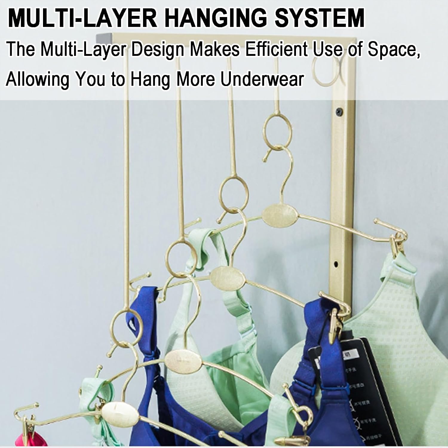 Retail Underwear Display Stands Hanger, Metal Clothing Rack Commercial Wall Mount Underwear, Space Saving Metal Organizer for Boutique Store(White)