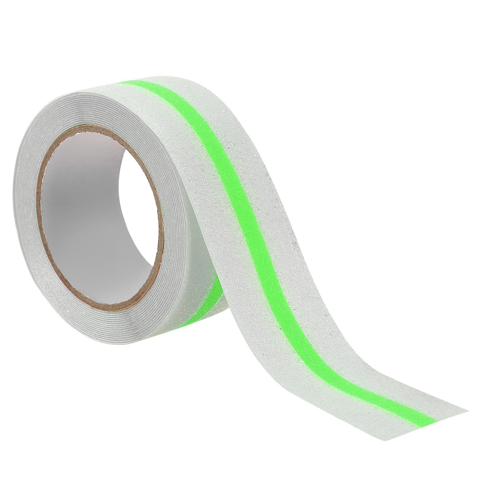 sourcing map 5cm x 5m Anti Slip Traction Tape, Clear Grip Tape with Dark Green Glow, Waterproof Non Skid Strips for Indoor or Outdoor Stairs Steps, and Other Smooth Surfaces
