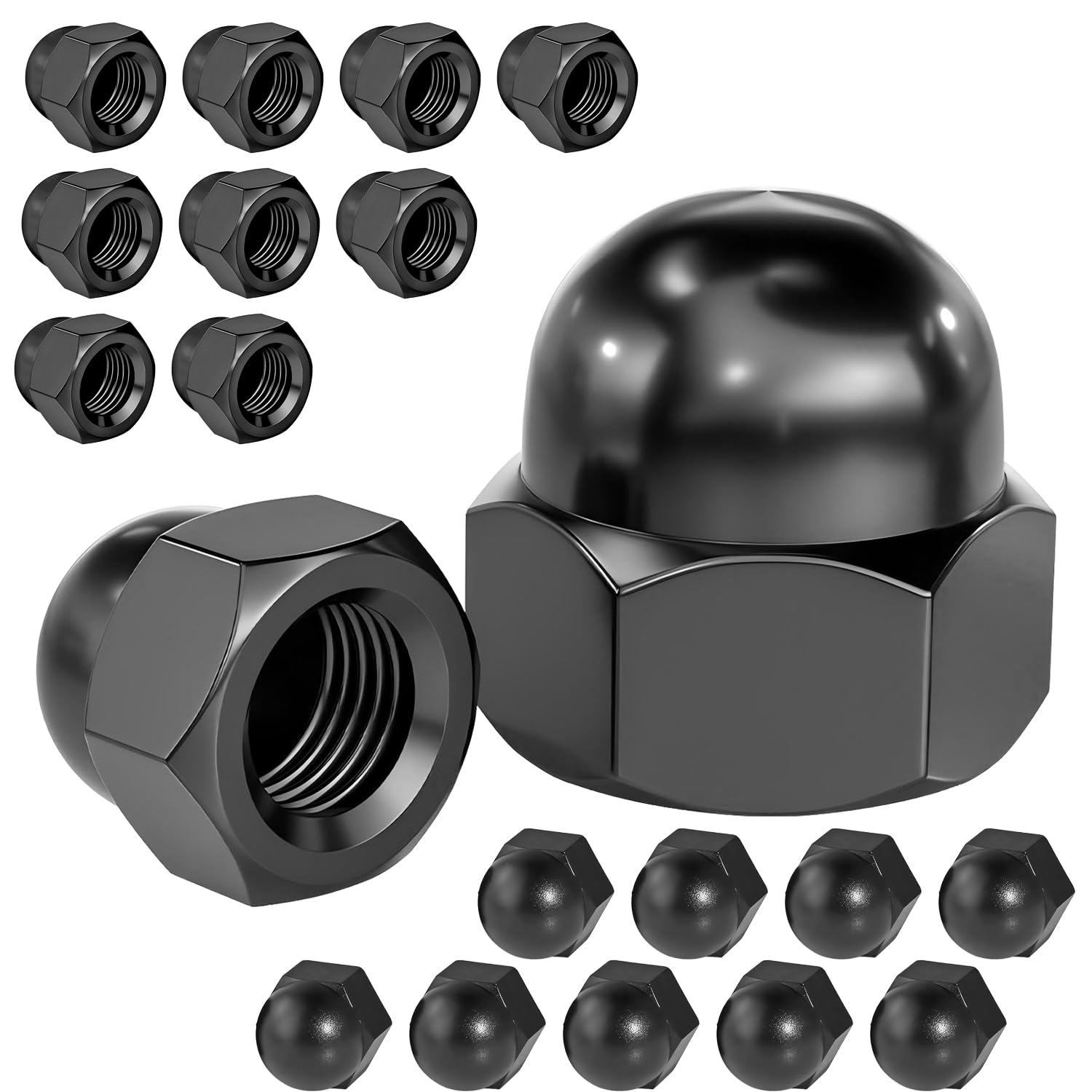 Qrity 20 Pezzi Dadi Cappuccio, M6 Dado Cieco, con Testa a Cupola, Dadi Ciechi per Proteggere Filettature, Viti e Bulloni