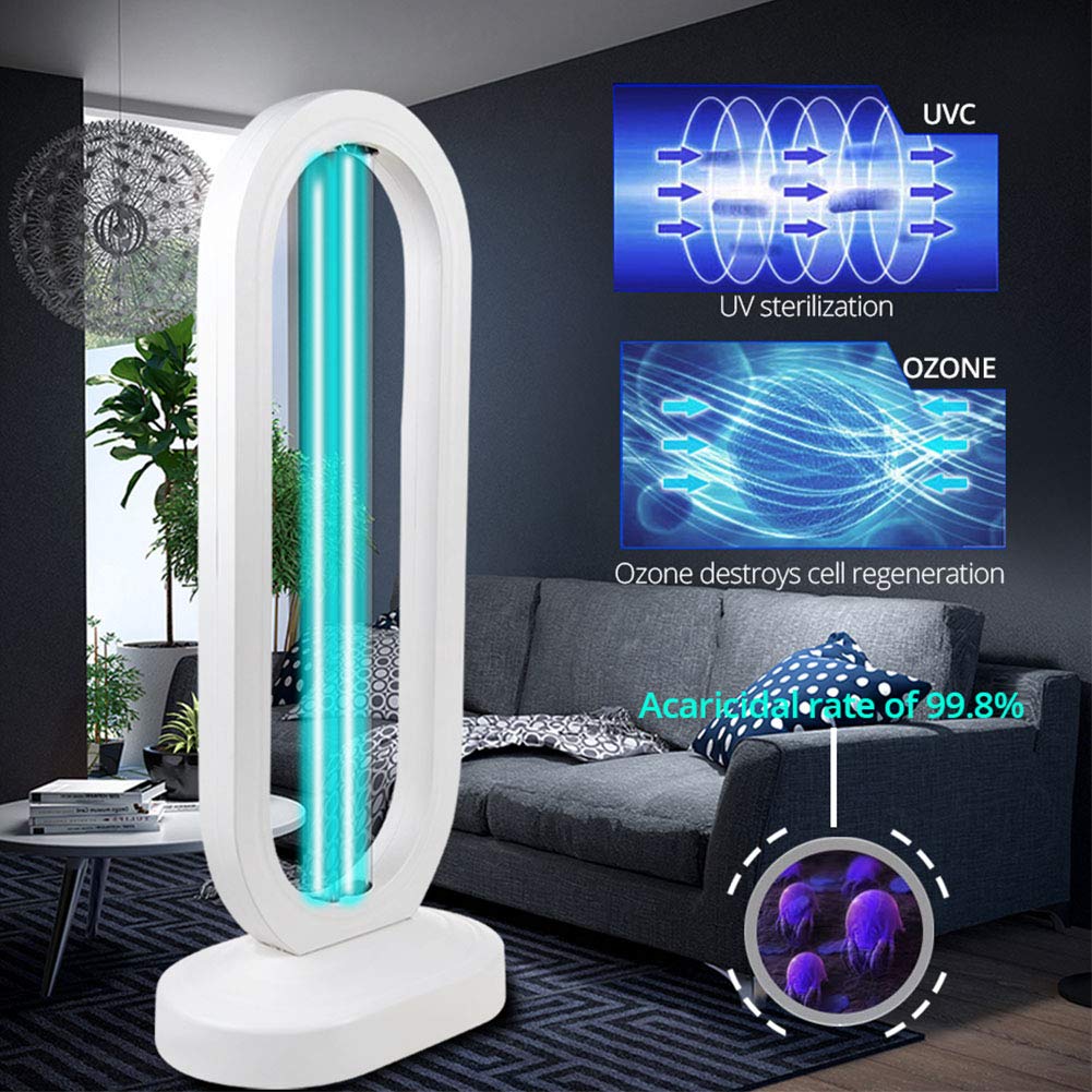 Lámpara ultravioleta doméstica, temporizador de 3 bloques Lámpara UV Esterilizador 50W 110V 220V Lámpara de cuarzo de ozono UV Luz de desinfección germicida UVC,220v eu plug
