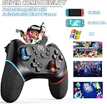 [2025 New Version]Wireless Pro Controller Compatible for Nintendo Switch & 2, Sefitopher Bluetooth Switch Pro Controller Gampad Joypad, PC Wired Controller Supports Gyro Axis Turbo and Dual Vibration with Charging Cable [nintendo_switch]