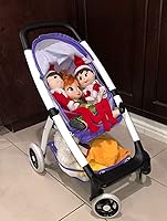 Vista 5 de Cochecito de muñeca bebé para muñecas American Girl de 18 pulgadas con múltiples funciones. (DA422-PURPLE)