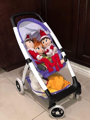 Miniatura 5 de Cochecito de muñeca de bebé para muñecas American Girl de 18 pulgadas con función múltiple. (DA422-PURPLE)..