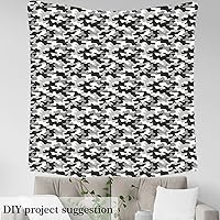 Vista 3 de The Yard - Tela de camuflaje gris, tela de tapicería negra blanca y gris para coser sillas, sofá, tela impermeable abstracta de camuflaje militar