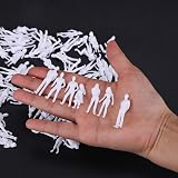 50 Pieces Model Figures White Unpainted Various Standing Figures Passers-by Track H0 1:50, Various Poses Miniature People, People Figurine for Architectural Planning Project Model Railway - 2
