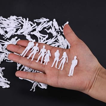 50 Pieces Model Figures White Unpainted Various Standing Figures Passers-by Track H0 1:50 Various Poses Miniature People People Figurine for Architectural Planning Project Model Railway
