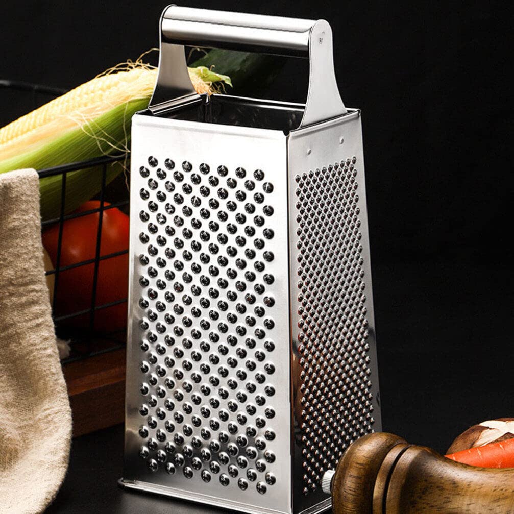 Rallador multifunción de acero inoxidable con mango antideslizante, triturador versátil de verduras y frutas para cortar y rallar fácilmente la cocina 7
