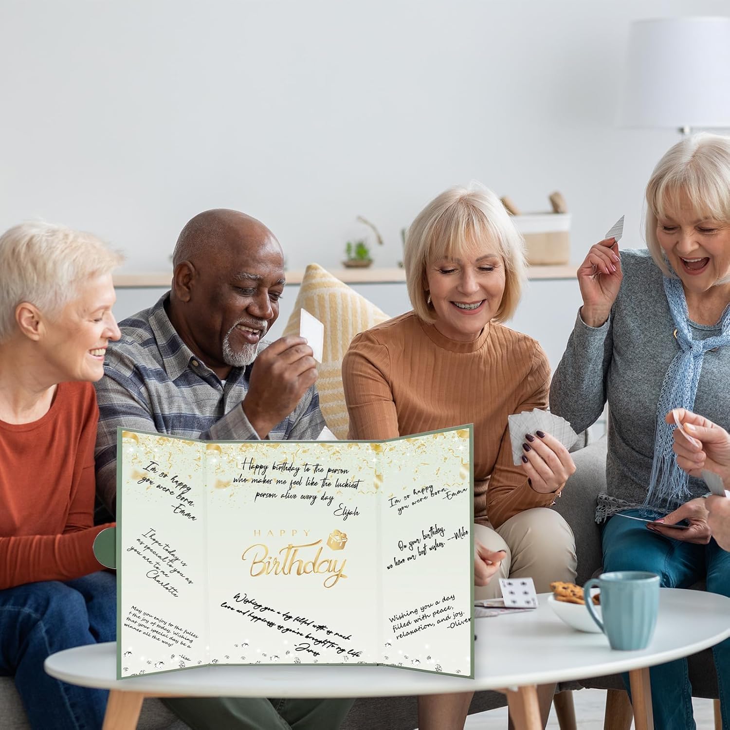 Crenics Green and Gold Birthday Decorations for Women Men, Creative Birthday Guest Sign in Book Alternative, Happy Birthday Signature Book 18" x 12", Great Birthday Gifts for Girls or Boys - Image 6