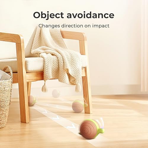 Miniatura 3 de Cheerble Juguete interactivo para gatos de interior, caracol malvado, 2024 actualizado, juguete automático para gatos con luces LED, juguete para