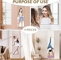 Vista 2 de KOLAFO Espejo de longitud completa - Espejo de cuerpo completo para pared - Espejos de cuerpo completo - Espejos de pared - Espejos autoadhesivos