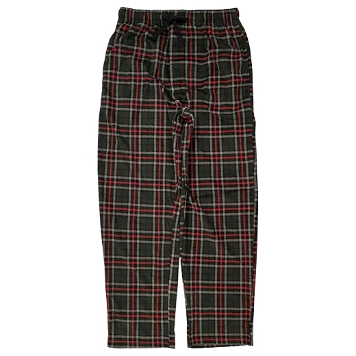 St. Johns Bay Mens Green & Orange Plaid Fleece Sleep Pants Pajama Bottoms XXL
