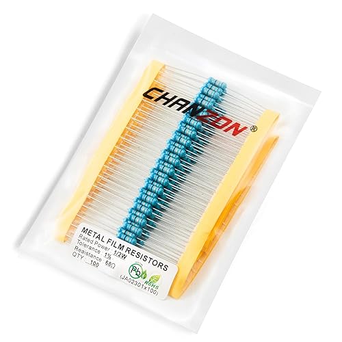 Vista 151 de Chanzon 100pcs 1/2W (0.5W) 100 Ohmios Resistencia fija de película metálica Ohmios 0.01 ±1% Tolerancia 100R MF Resistencias de orificio pasante