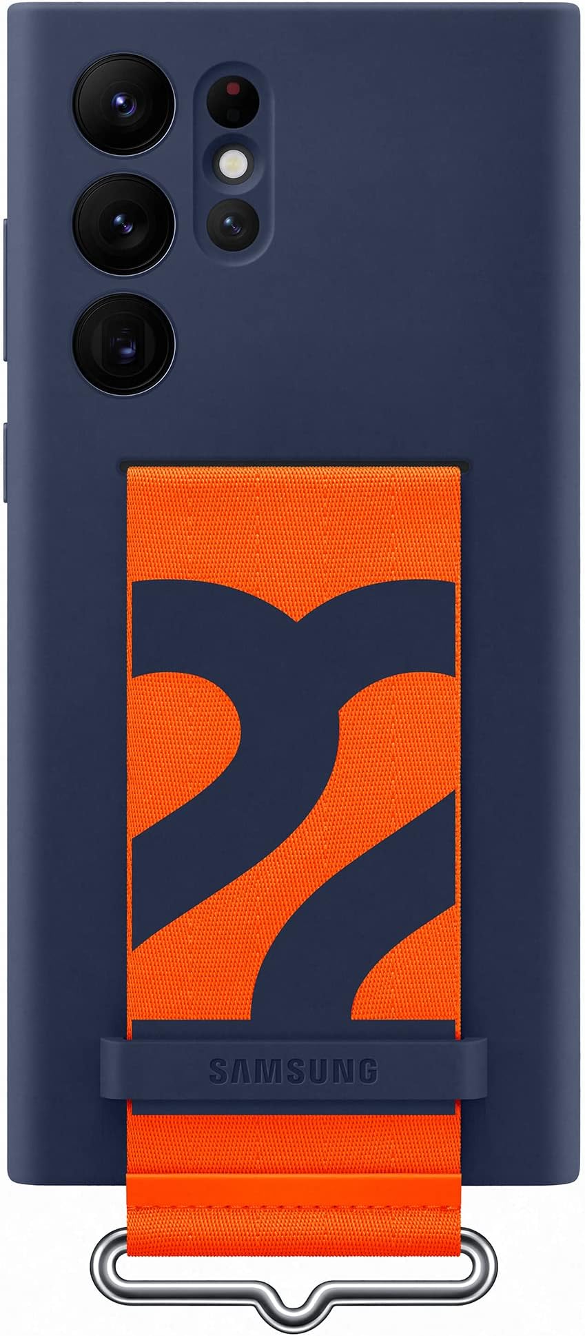 Samsung Ultra Silicone Cover with Strap For Samsung Official S22, Navy