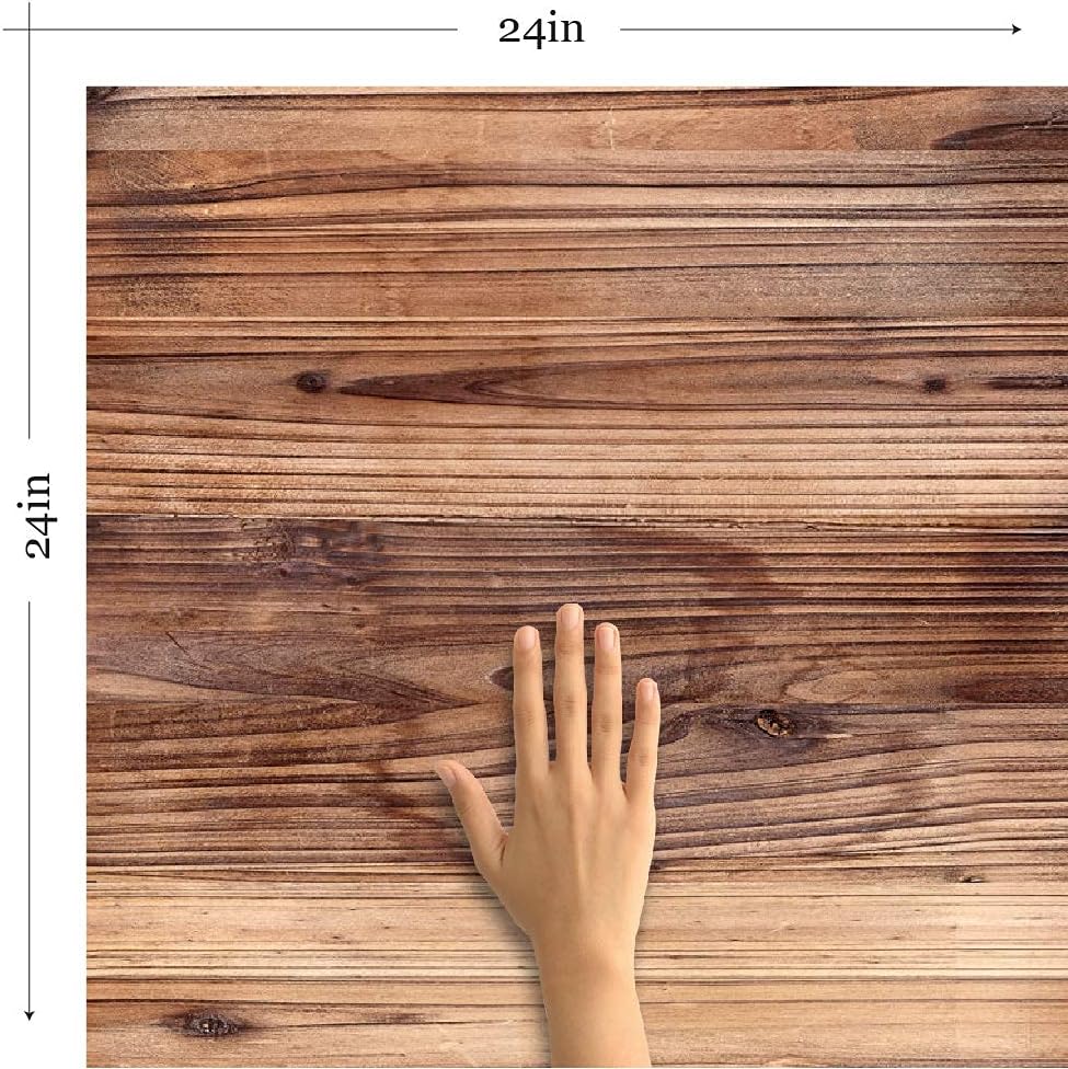 Walls By Me Peel and Stick Tan and Brown Wood Imitation Removable Wallpaper 5273-2ft x 4ft (61x122cm)