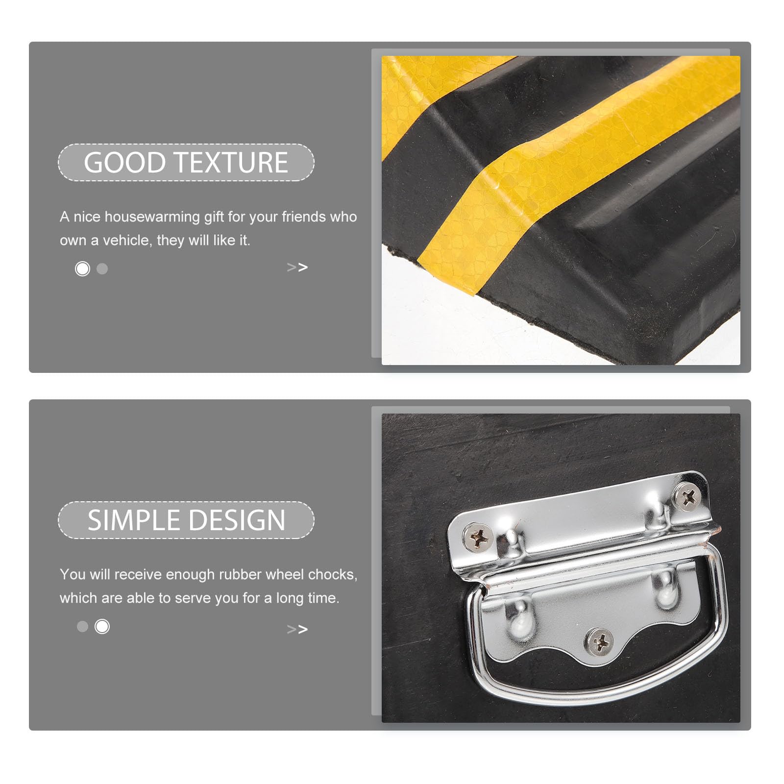 Cuña para Ruedas de Coche Antideslizante de Goma 170x150x110 Mm Asa Móvil, Bloque de Parada para Neumáticos Vehículos y Camiones, Calzos para Ruedas Seguros y Resistentes