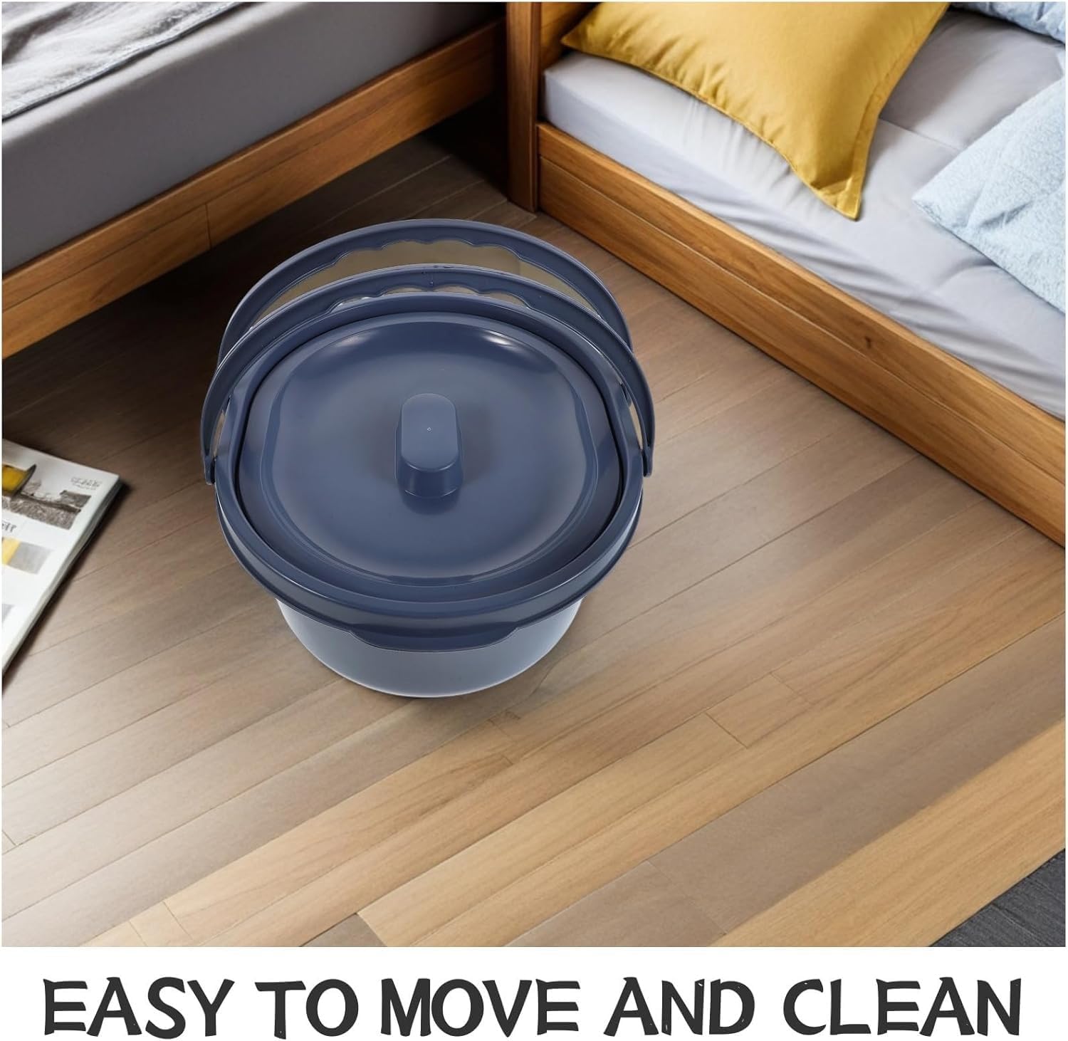 Portable Toilet,Chamber Pot,Bedpan,Bedside Urinal with Lids for Home Office,Portable Potty Blue,Spittoon,Puke Bucket