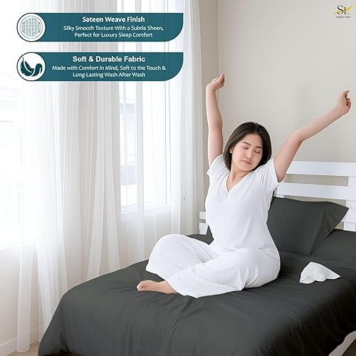 Vista 59 de Shreem Linen California King Waterbed Sheets, 4-Piece 100% Egyptian Cotton Attached Sheet Set with 15" Deep Pocket, Soft & Breathable Bedsheets for