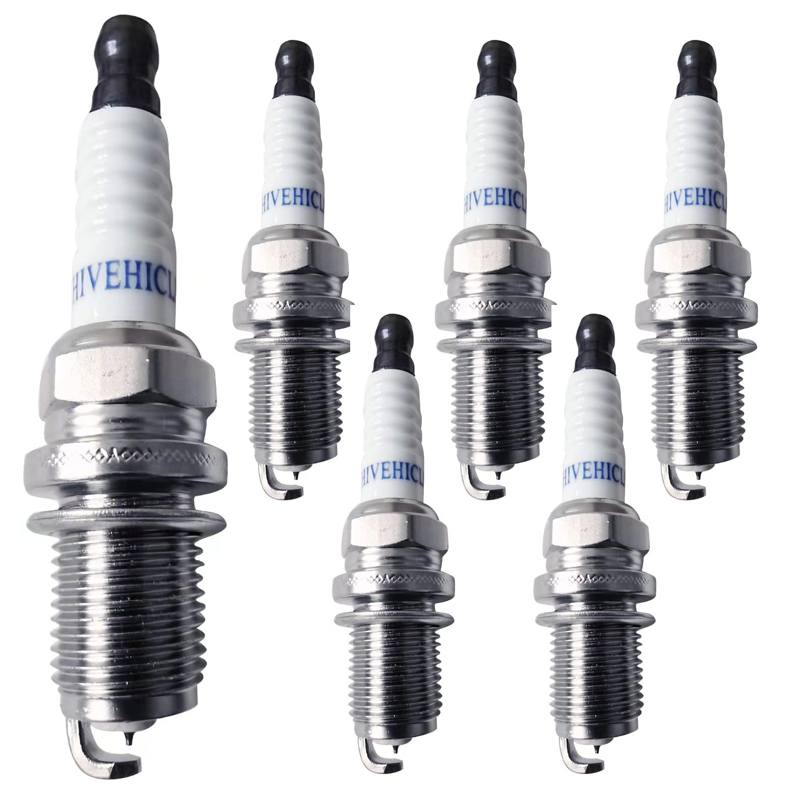 HiVehicle V7402 Spark Plug BKR5EGP - G-power 7090 for KIA HYUNDAI ISUZU NISSAN VOLKSWAGEN(Pack of 6)