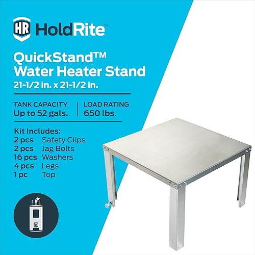 Miniatura 7 de HoldRite QuickStand - Soporte para calentador de agua de 24 pulgadas, hasta 100 galones, sin montar, 40-S-24-U