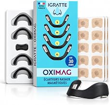 OxiMag Magnetic Nose Stretcher - 4 Sizes S/M/L/XL + Applicator - 30 Day Kit (60 Patches/30 Pairs) - Helps Reduce Snoring & Congestion - Sleep & Sports - Reusable
