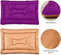Vista 146 de Dog Bed Mat Soft Comfortable Anti-Slip Bottom Pet Mat Washable Cat Kennel Crate Pad for Small Medium Large Pets 18x24in Hot Pink Beige