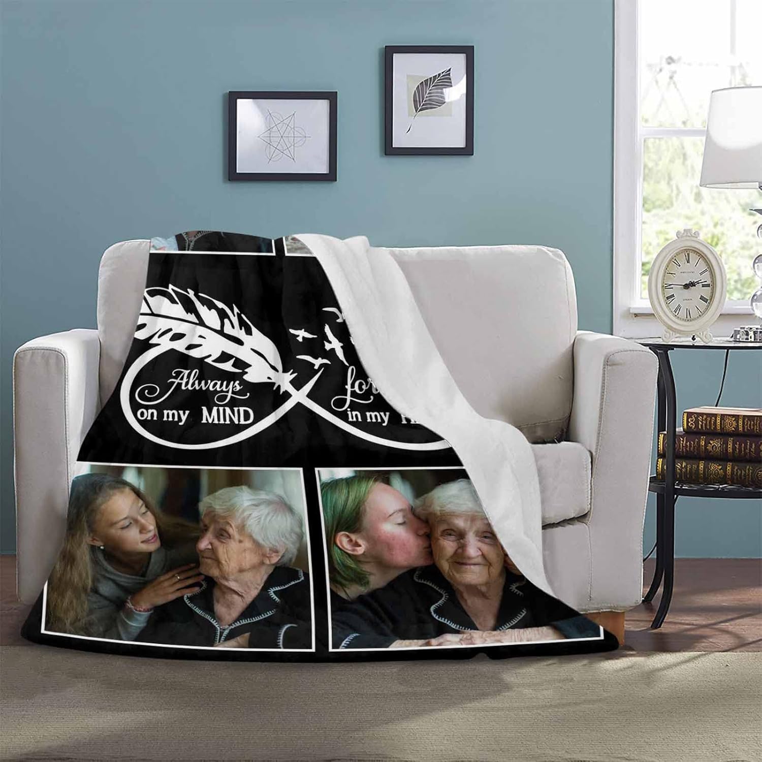 in Loving Memory Personalized Photo Blanket for Loss of Loved one Memorial Throw Blanket - Remembrance Gifts Bereavement Gifts Sympathy Gifts Memorial Gifts 40 x 50 Inches