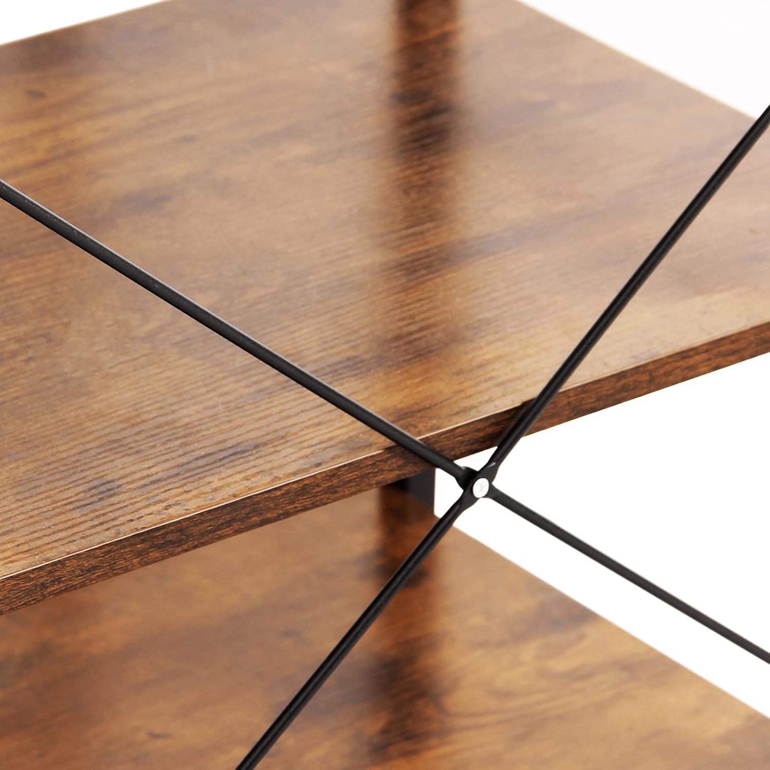 sogesfurniture 3-Tier Kitchen Baker's Rack Utility Shelf Microwave Oven Stand Storage Cart Workstation Shelf 3-Tier Kitchen Utility Cart on Wheels with Storage, Rustic Brown